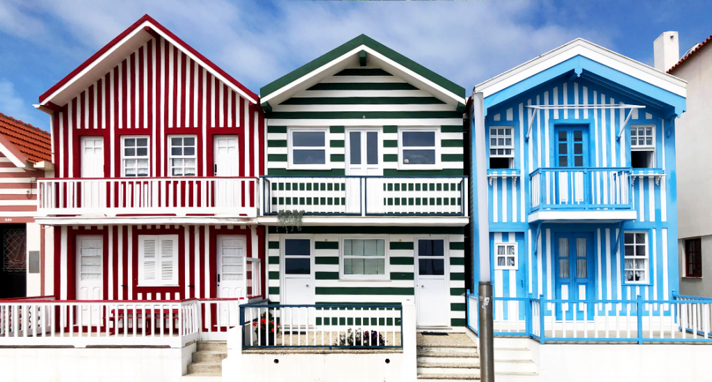 Casas coloridas da Costa Nova