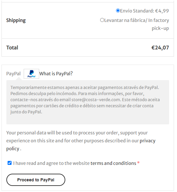 Paga con PayPal - Checkout: seleziona un metodo di pagamento