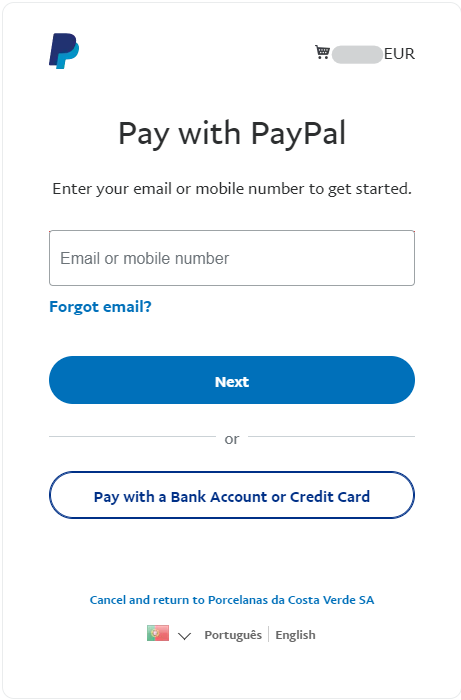 Pay with PayPal - 2. Select "Pay with a Bank Account or Credit Card"