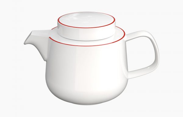 Nordika Red Rim Tea Pot 550ml